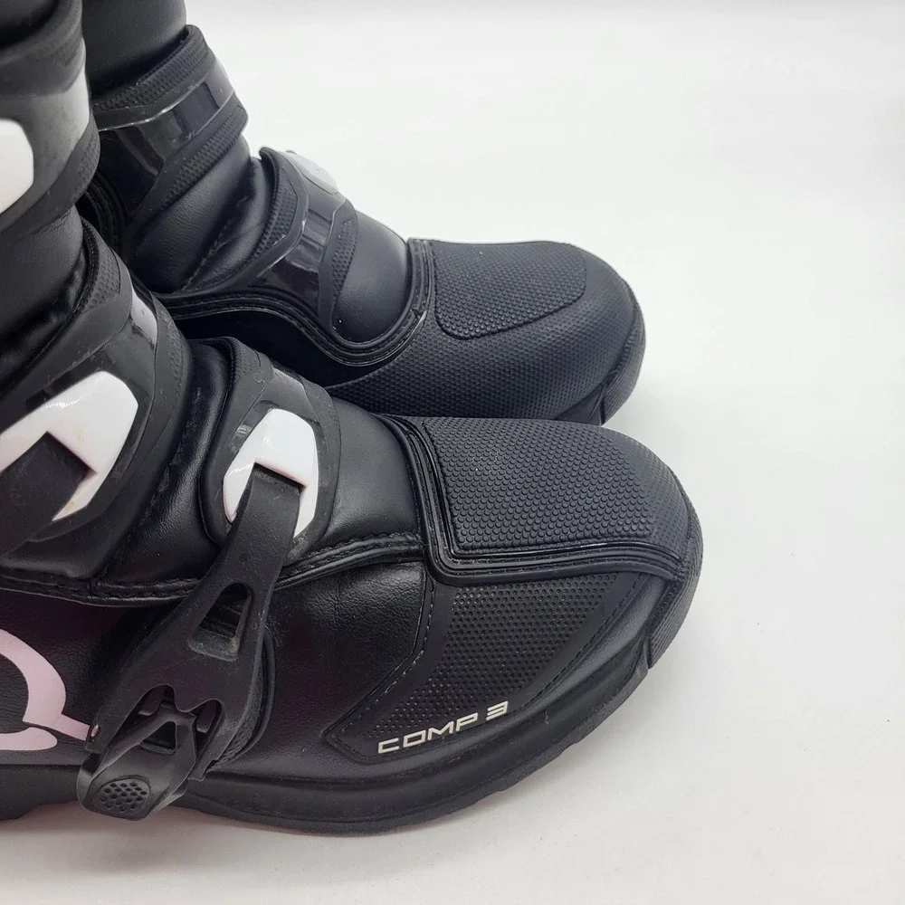 Fox Racing Comp 3 Youth Size 8 Motocross Boots Black White MX Dirt Bike EU 41.5 - Picture 6 of 16
